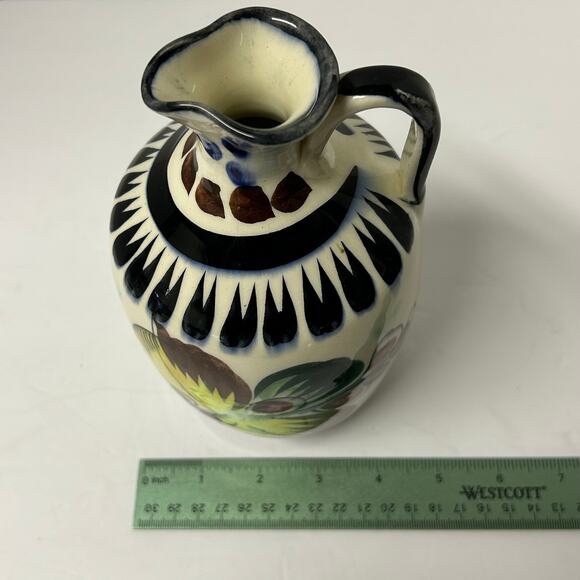 Vintage Signed Tonala Mexican Pottery Hand painted Ceramic Jug - Picture 10 of 10